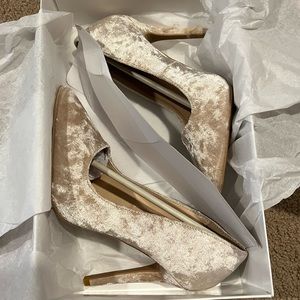 Qupid Crushed Velvet Heels